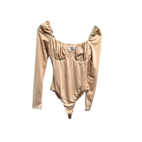 Princess Polly Long Sleeve Stretch Gathered Bust Bodysuit Women's Size 4 Y2K 90s - Picture 1 of 6